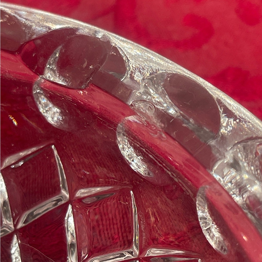 Vintage Princess House Crystal Ashtray Royal Highlights Diamond Pattern 7" Heavy - Picture 6 of 9
